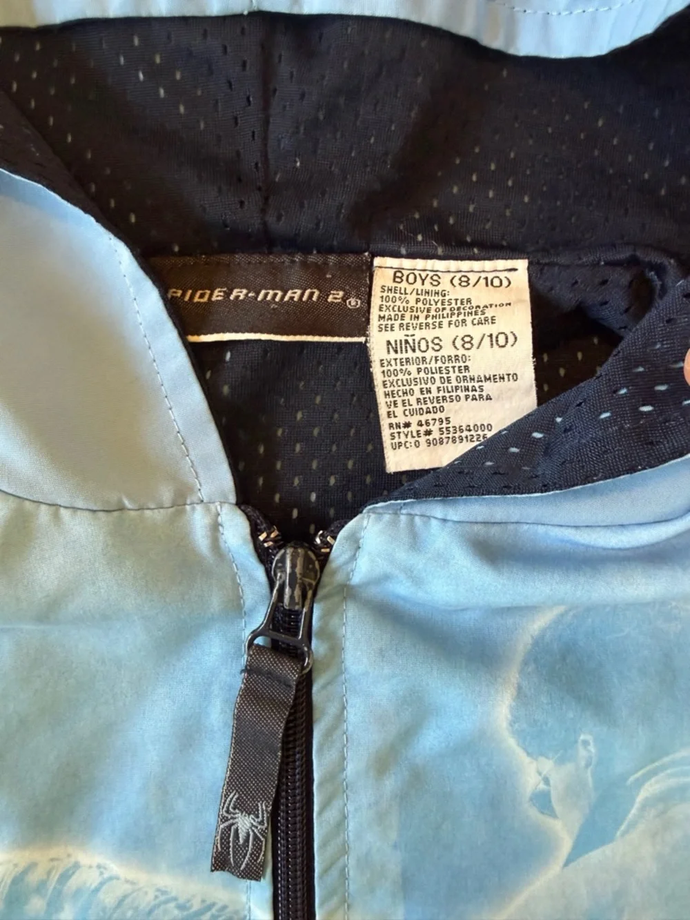 VINTAGE Spider-Man 2 Light Blue Kids Hoodie Jacket - Picture 5 of 7